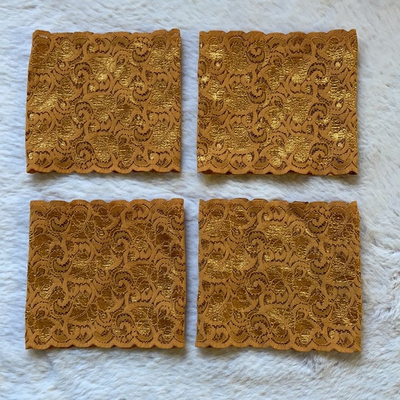 Gold Mustard Lace Boot Cuffs - Picture 3 of 8